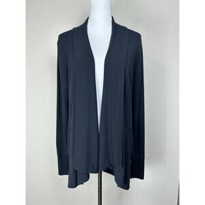 Athleta Women Open Front Cardigan Sweater Size S Black Soft Modal Boho Thumb